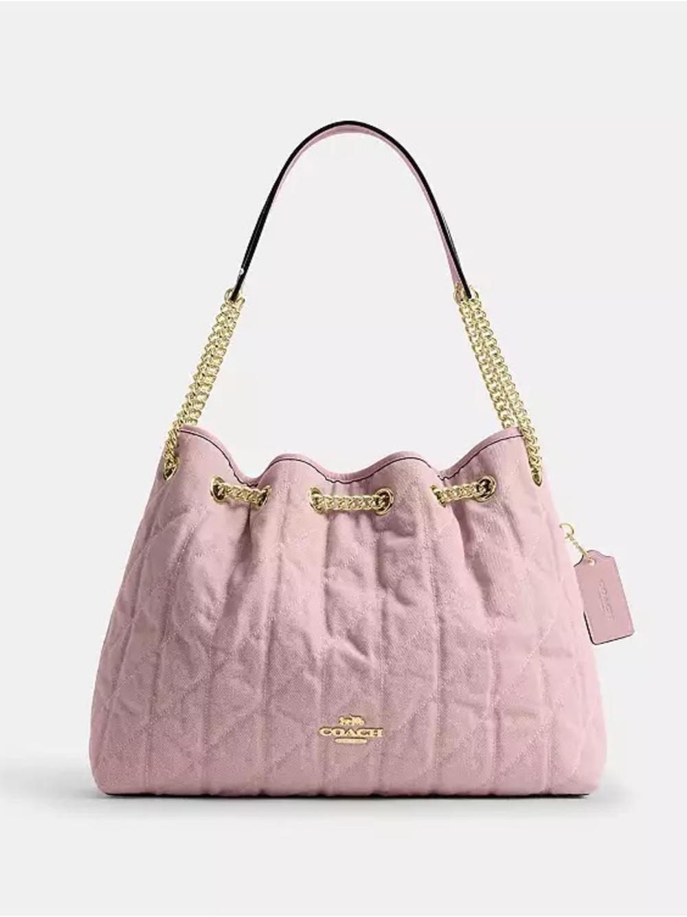 Coach Quilted Blush Pink Chain-Handle Shoulder Bag